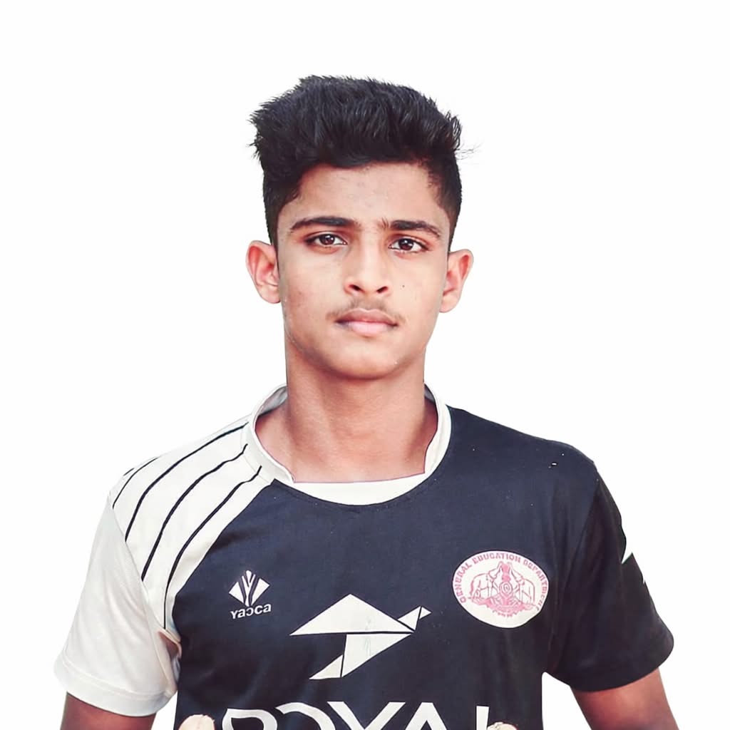 Shehin - Played for Kerala U-17 Team in 2017–2018 and Kerala U-19 Team in 2019.