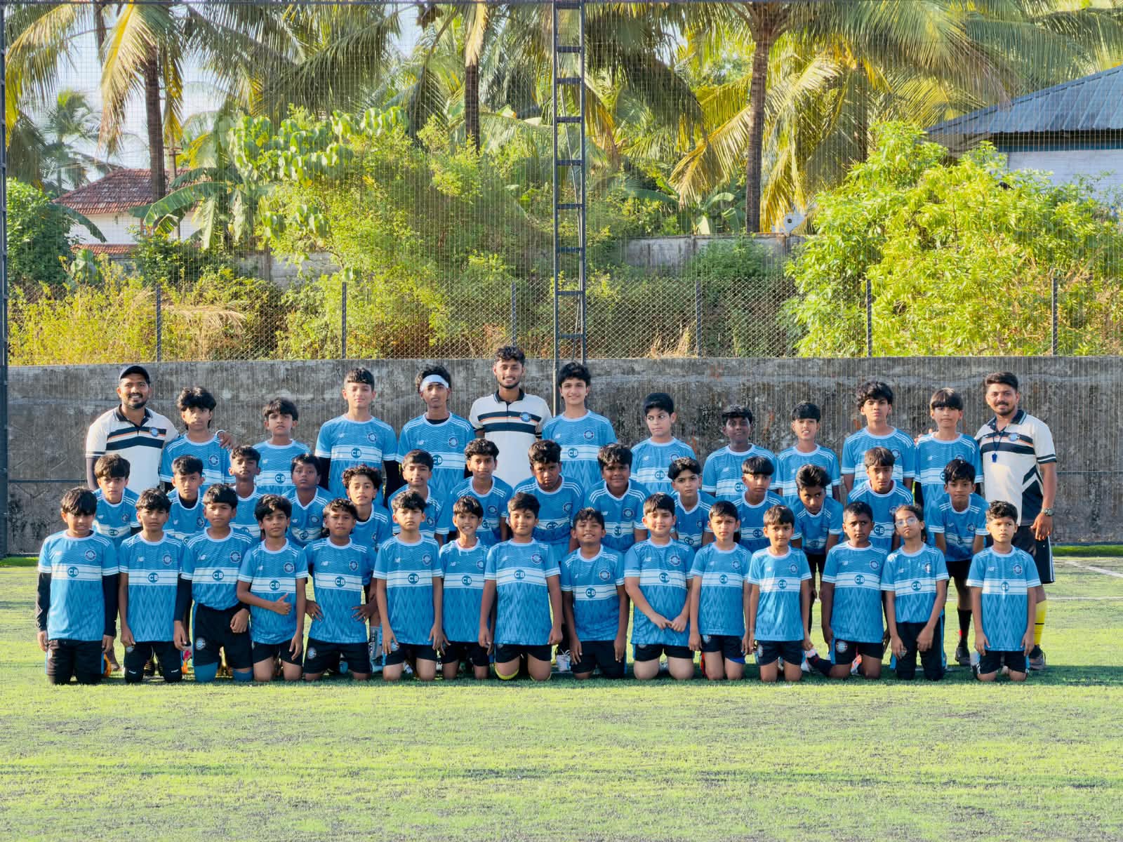 GCC Chalissery young players celebrating a trophy moment